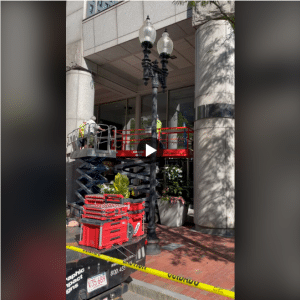 Installation of building sign