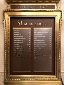 31 Milk Street Directory