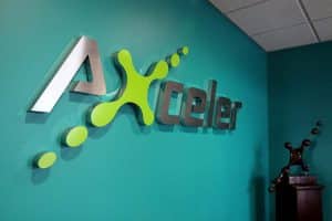 Axceler Reception Sign