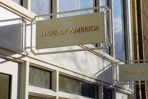 Bank of America sign on side of building