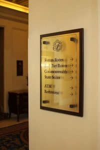 Fairmont Copley Hotel Directional Sign