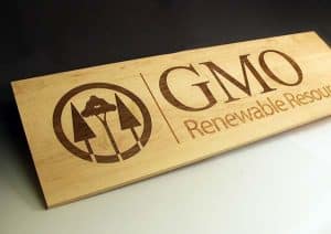 GMO Reception Sign