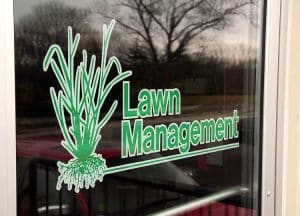 Lawn Management Vinyl Glass Door Sign