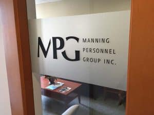 Manning Personnel Vinyl Lettering and Logo
