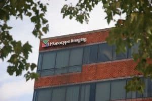 Monotype Logo Building Sign