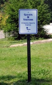 Guest and Visitors Entrance Sign