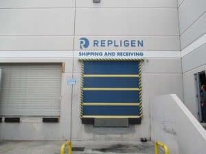 Repligen Shipping and Receiving Sign