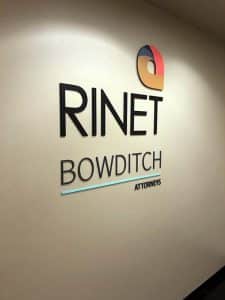 Rinet Bowditch Attorneys Reception Sign