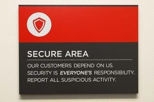 Secure Area ADA and Compliance Sign