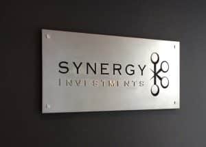 Synergy Investments Metal Sign