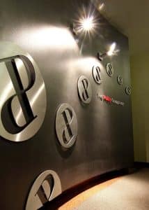 Metal Graphics on Reception Wall