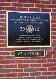 Framingham Wastewater Pumping Station Plaque