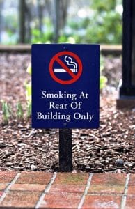 Smoking at Rear of Building Only Plaque