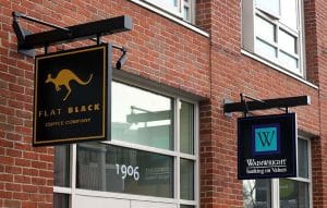 Wainwright Bank Flat Black Coffee Blade Signs