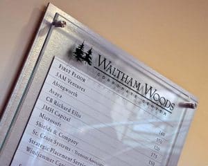 Waltham Woods Elevator Lobby Directory