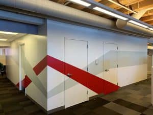 Red and Gray Line Wall Graphics