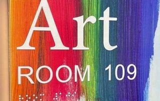 Colorful office sign