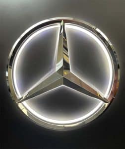 mercedes-benz-led-sign Silver Benz