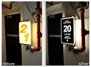 Office Park Stairwell and Exit Sign