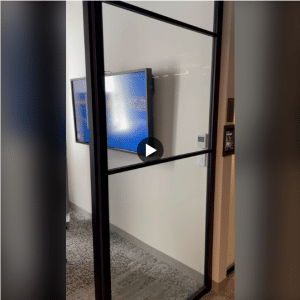 Offices with and without privacy glass