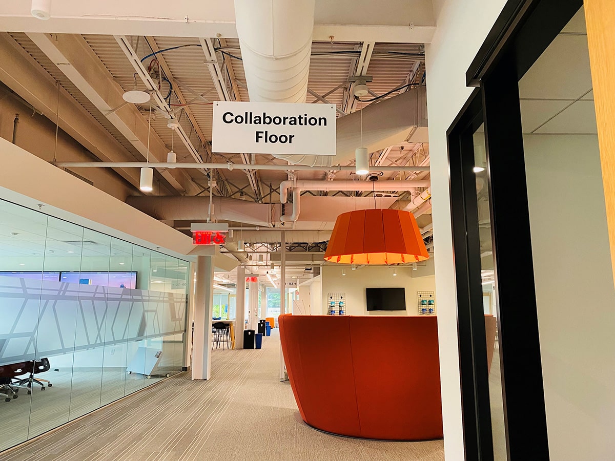 Hanging Collaboration Floor Sign